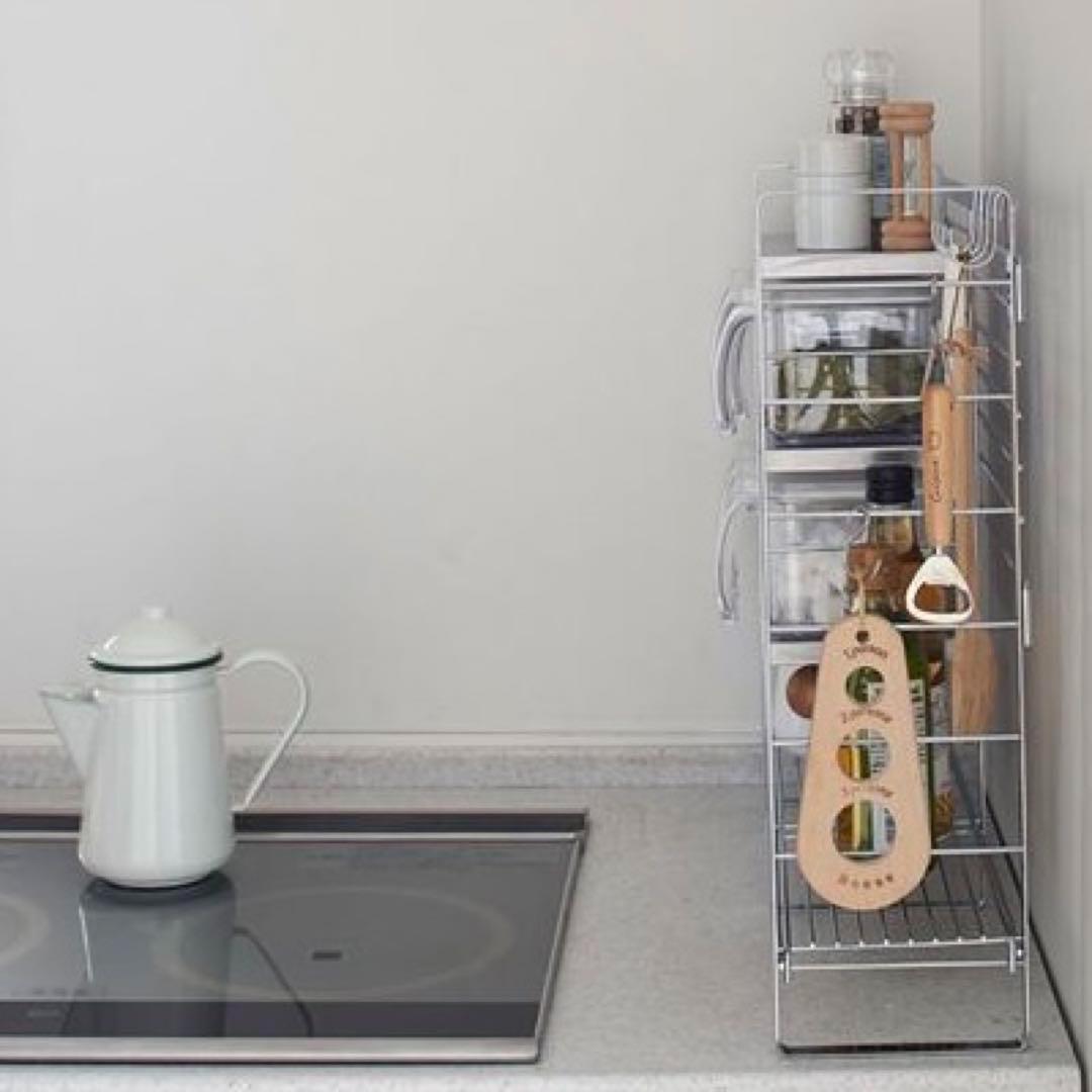 燕三条 コンロサイドスパイスラック　コンロサイドスパイスシェルフ　調味料ポット付