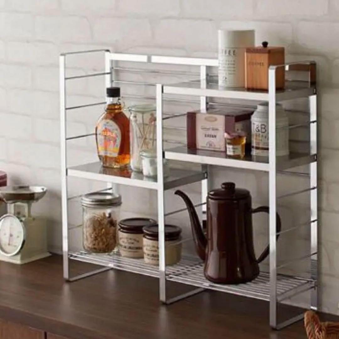 燕三条 コンロサイドスパイスラック　コンロサイドスパイスシェルフ　調味料ポット付