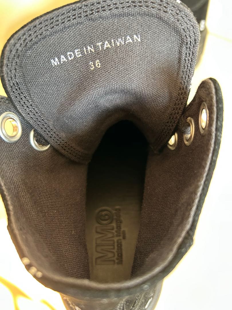 マルジェラ　ブラック 厚底 ハイカットスニーカー