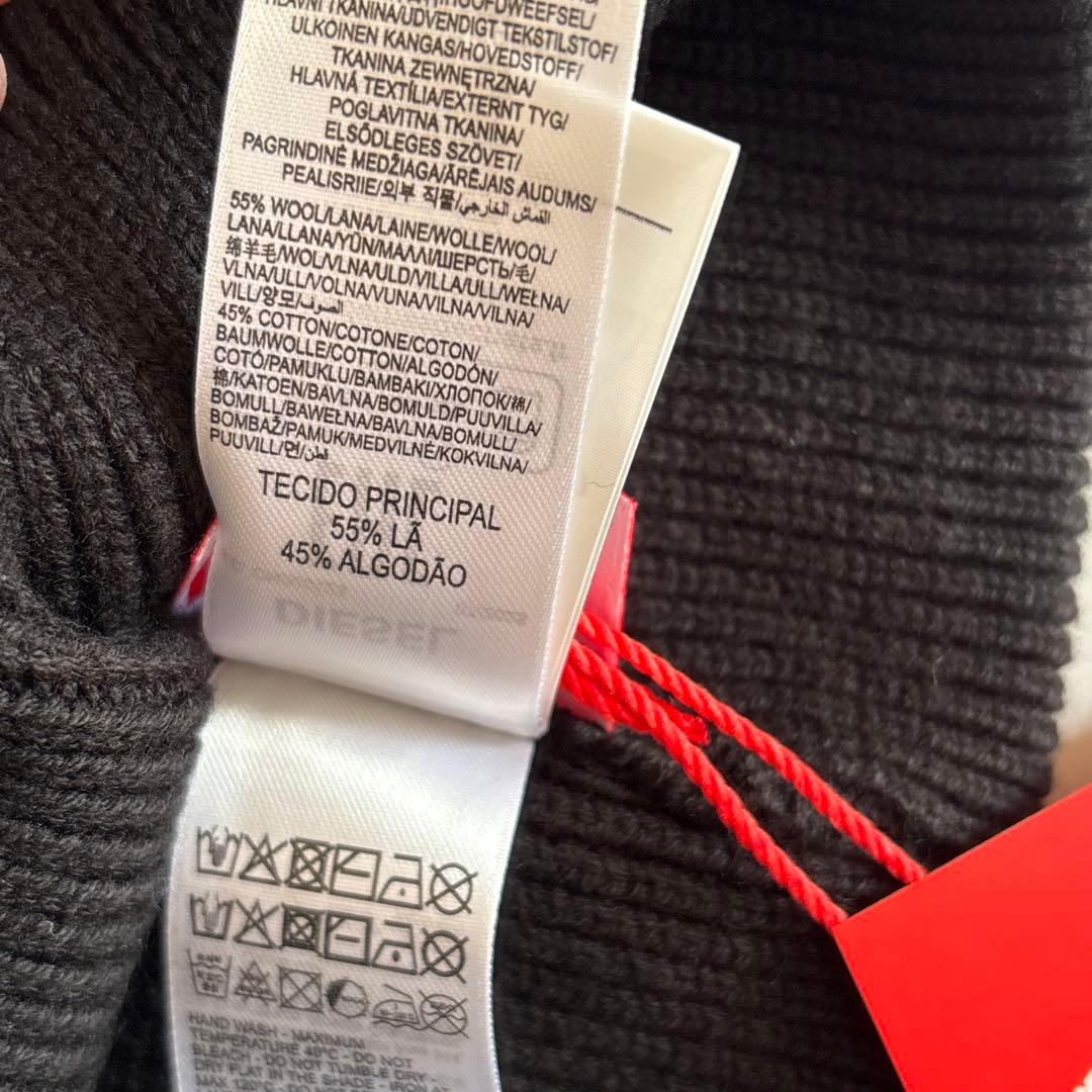 DIESEL ウールコットン ニット キャップロゴ ビーニー