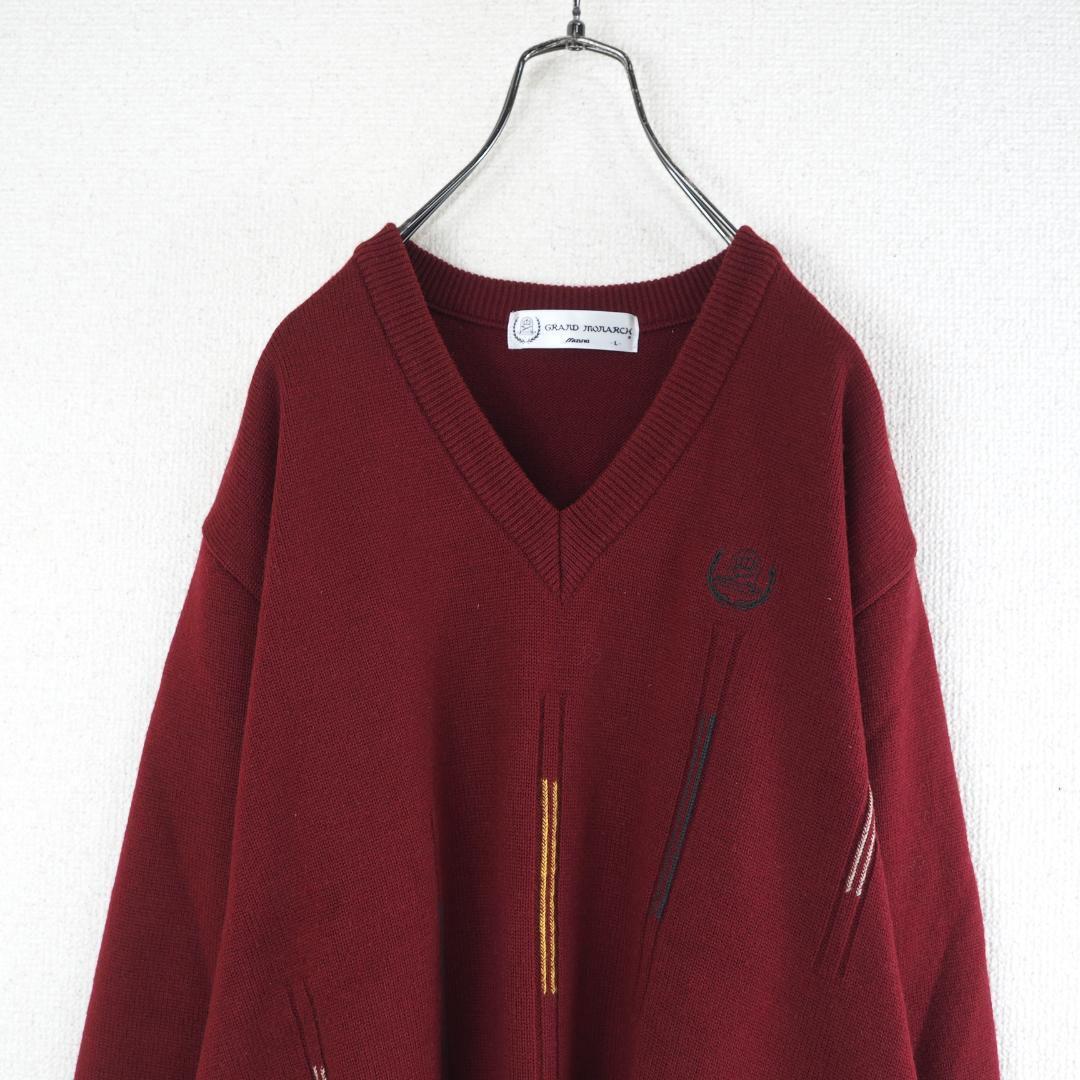 H268*MIZUNO ミズノ☆グランドモナーク☆ゴルフ☆ニット☆セーター☆赤