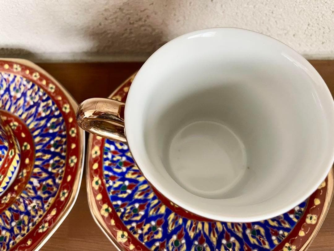 未使用 ベンジャロン焼 茶器 ティーセット カップ 小物入れ ポット