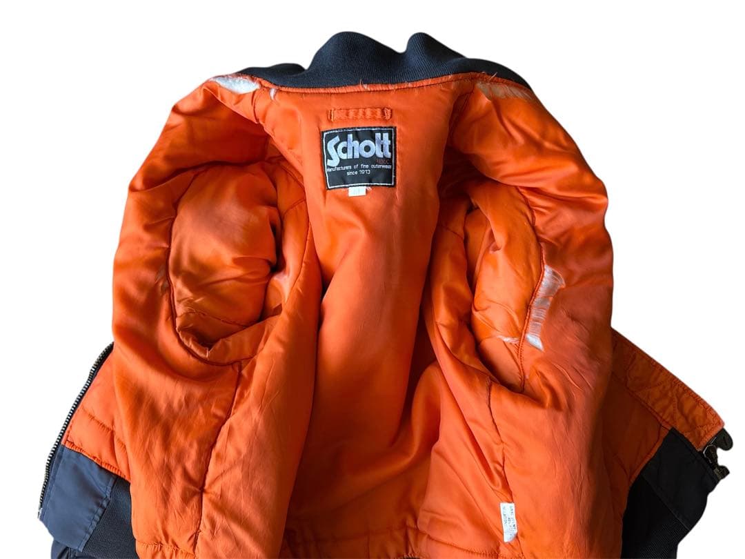 y*a様 Schott MA-1 フライトジャケット ネイビー ショット