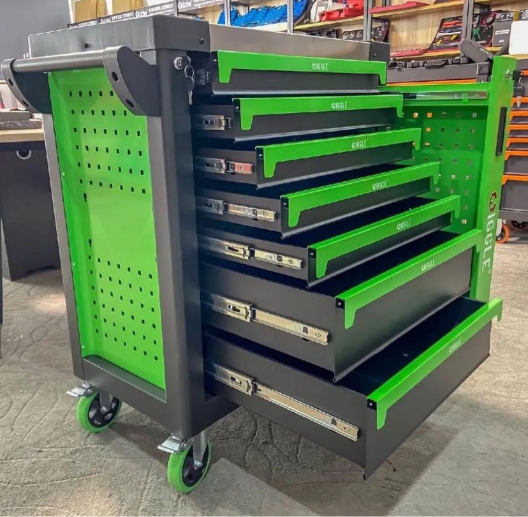 激安セール　頑丈+贅沢なフック掛穴多数 ！7段 キャビネット ツールボックス