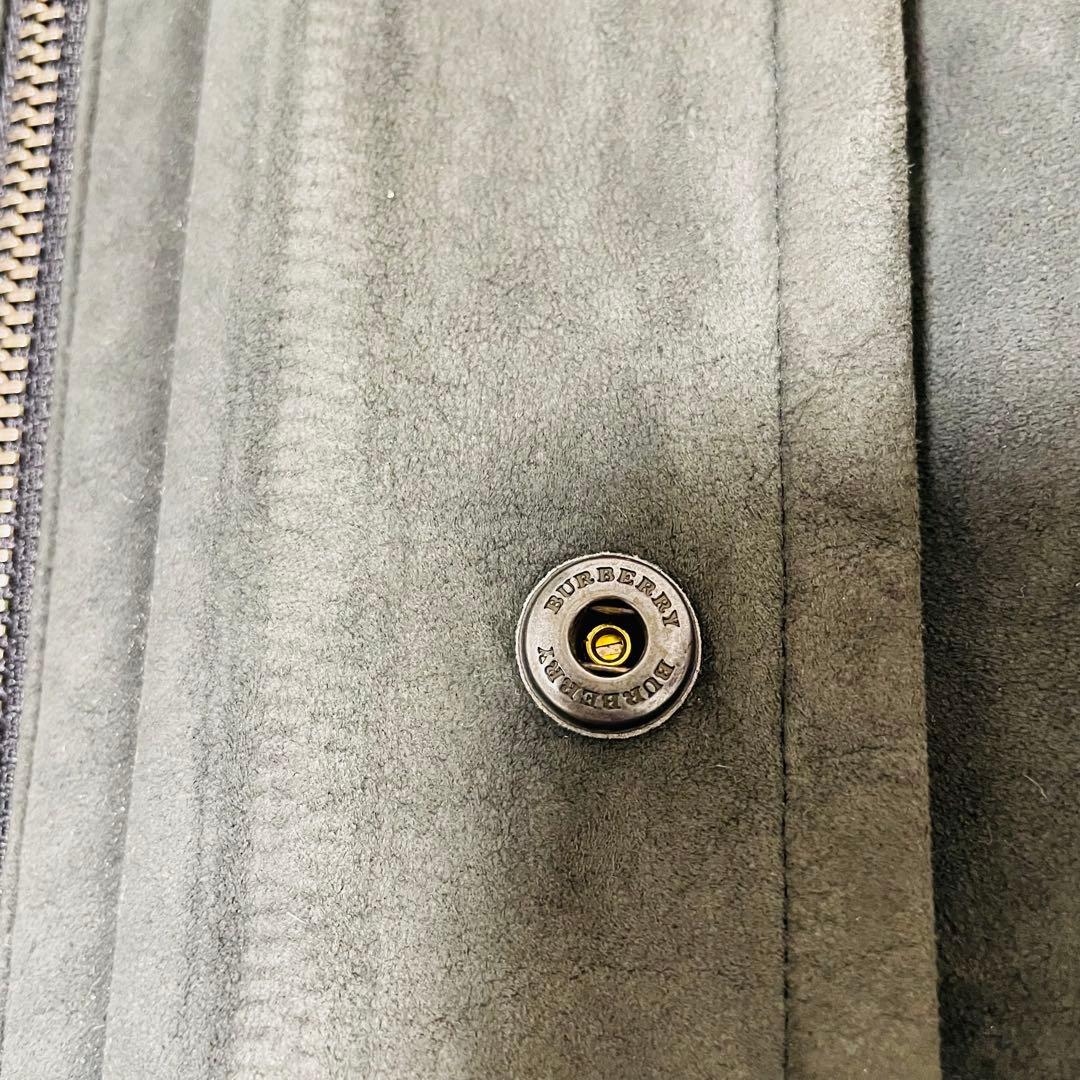 バーバリーロンドン　フェイクレザー　ステンカラーコート　ノバチェックライナー　L