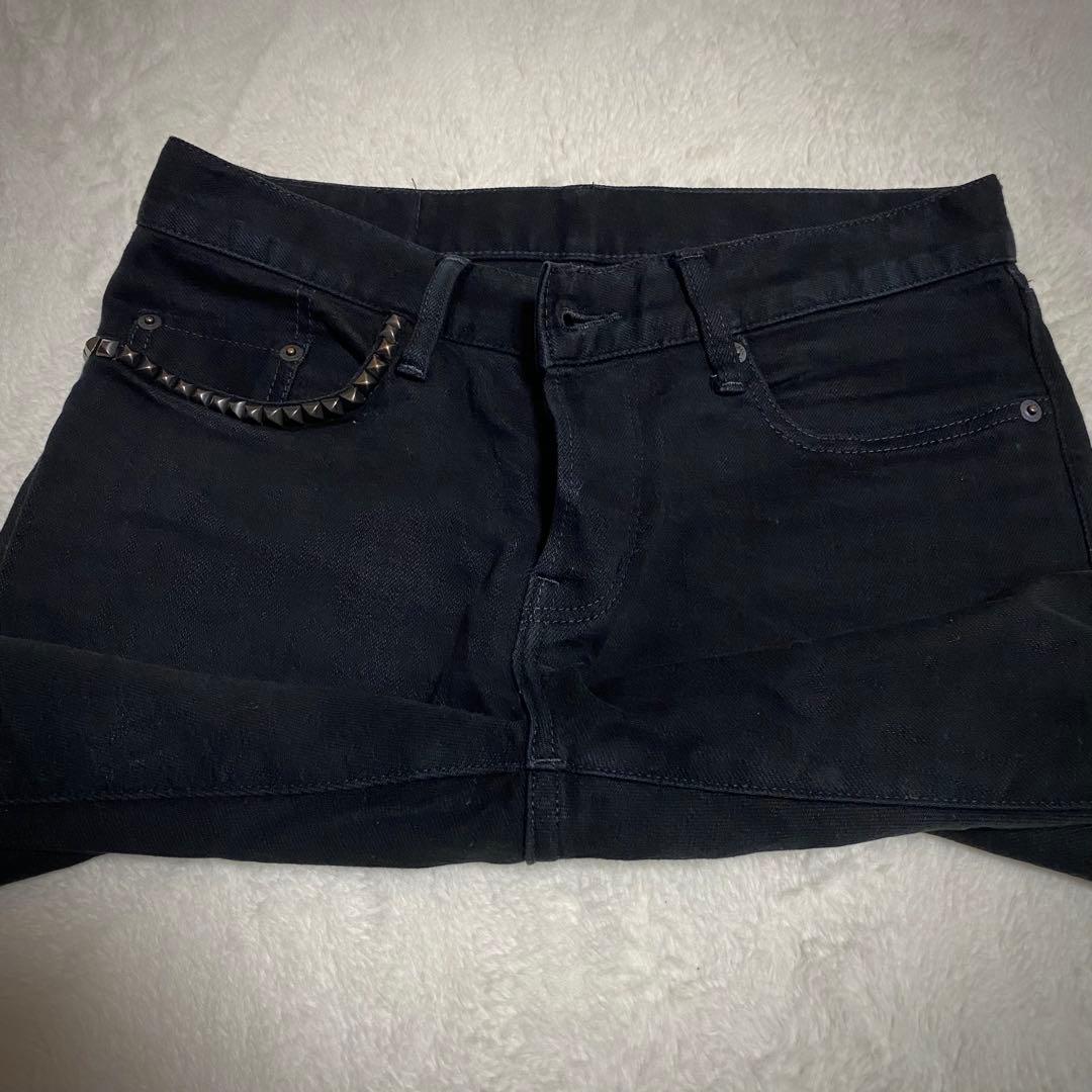 【至高の一本】 ヒステリックグラマー スタッズ デニム M 赤耳 ブラック 31