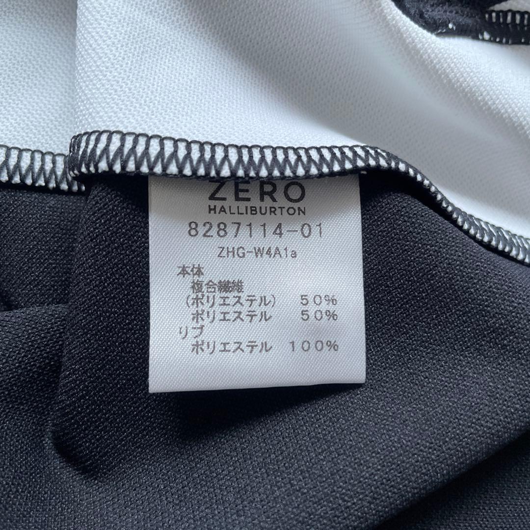 ZERO HALLIBURTON ゼロハリバートン半袖ポロシャツ　サイド白/黒L