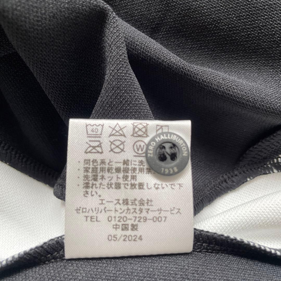 ZERO HALLIBURTON ゼロハリバートン半袖ポロシャツ　サイド白/黒L