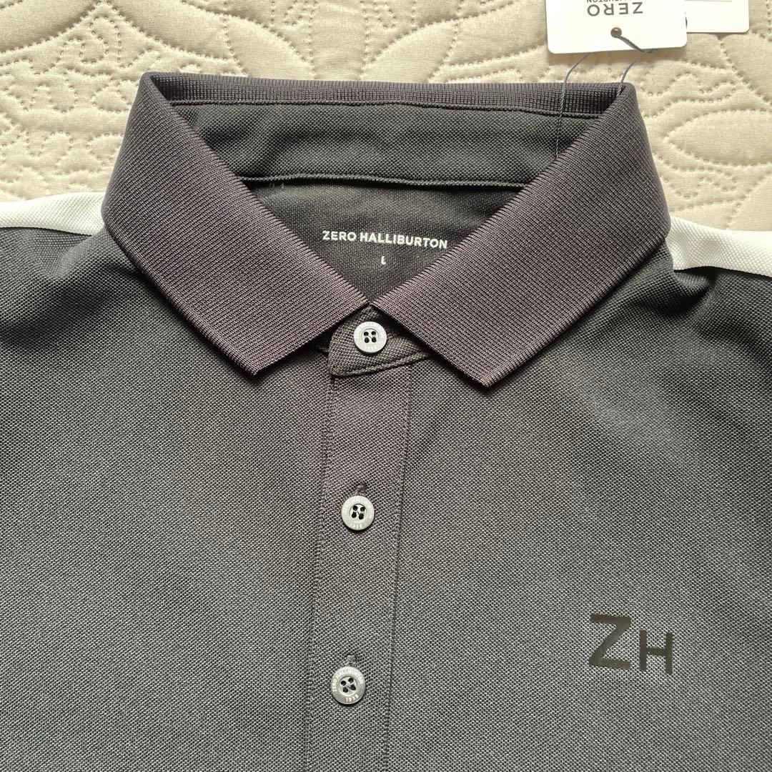 ZERO HALLIBURTON ゼロハリバートン半袖ポロシャツ　サイド白/黒L