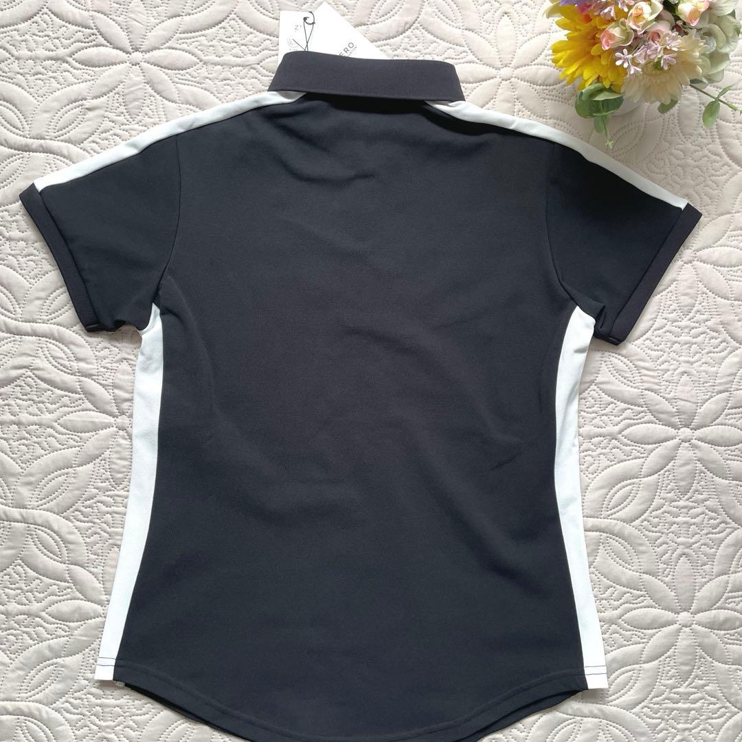 ZERO HALLIBURTON ゼロハリバートン半袖ポロシャツ　サイド白/黒L