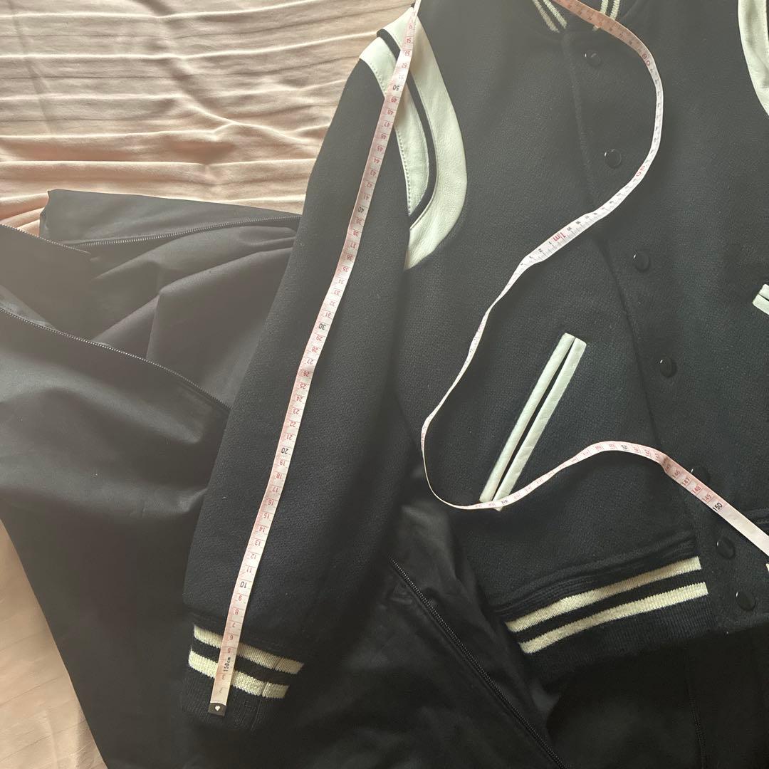 【当方最安値】サンローラン テディジャケット ブルゾン スタジャン レザートリム