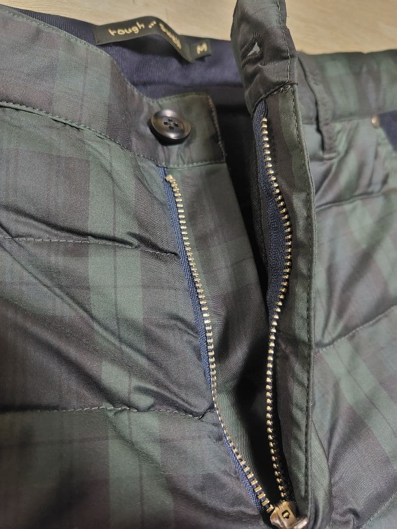 ラフアンドスウェル 中綿キルティングパンツ 防寒 タータンチェック M