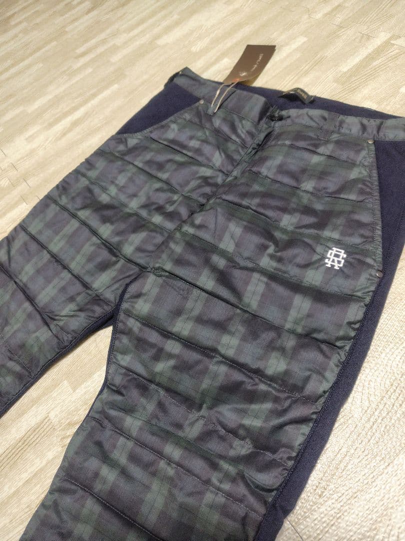 ラフアンドスウェル 中綿キルティングパンツ 防寒 タータンチェック M