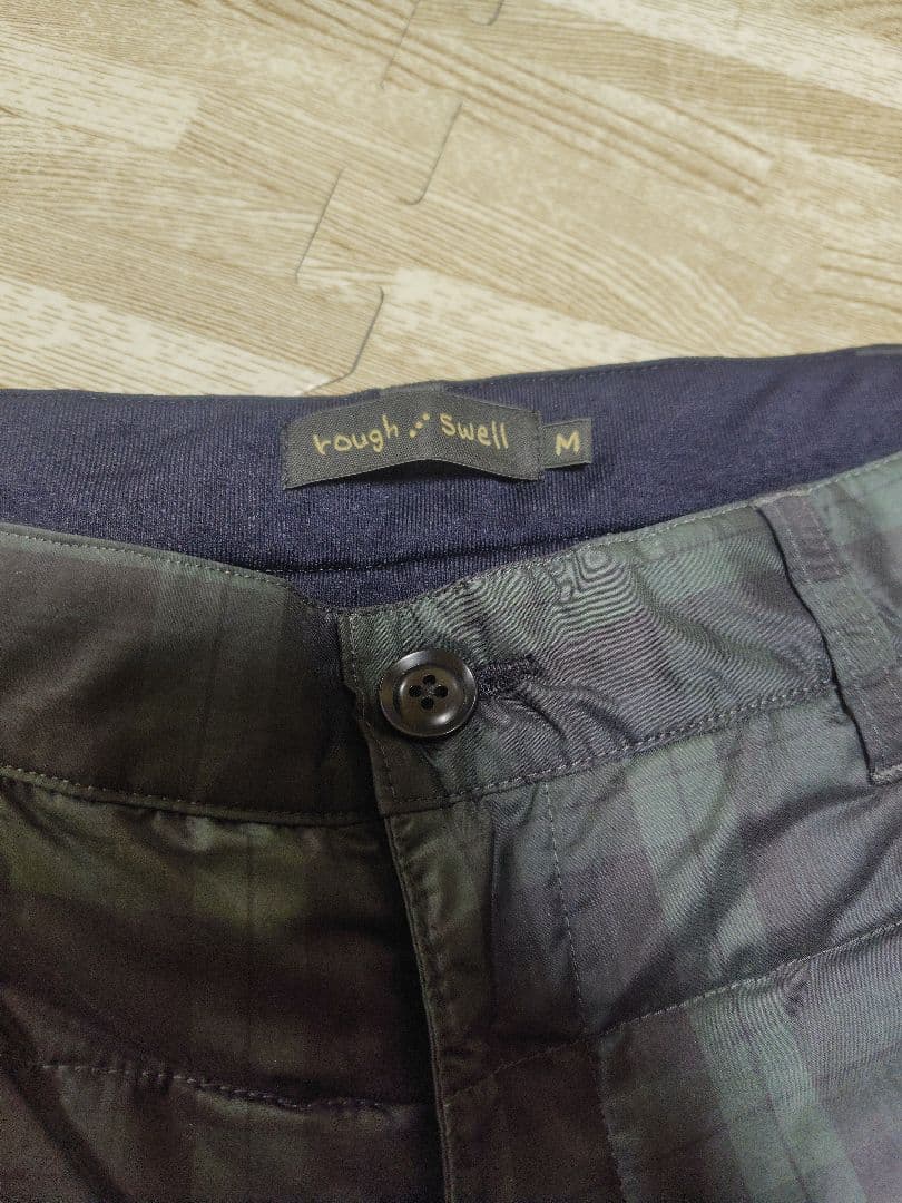 ラフアンドスウェル 中綿キルティングパンツ 防寒 タータンチェック M