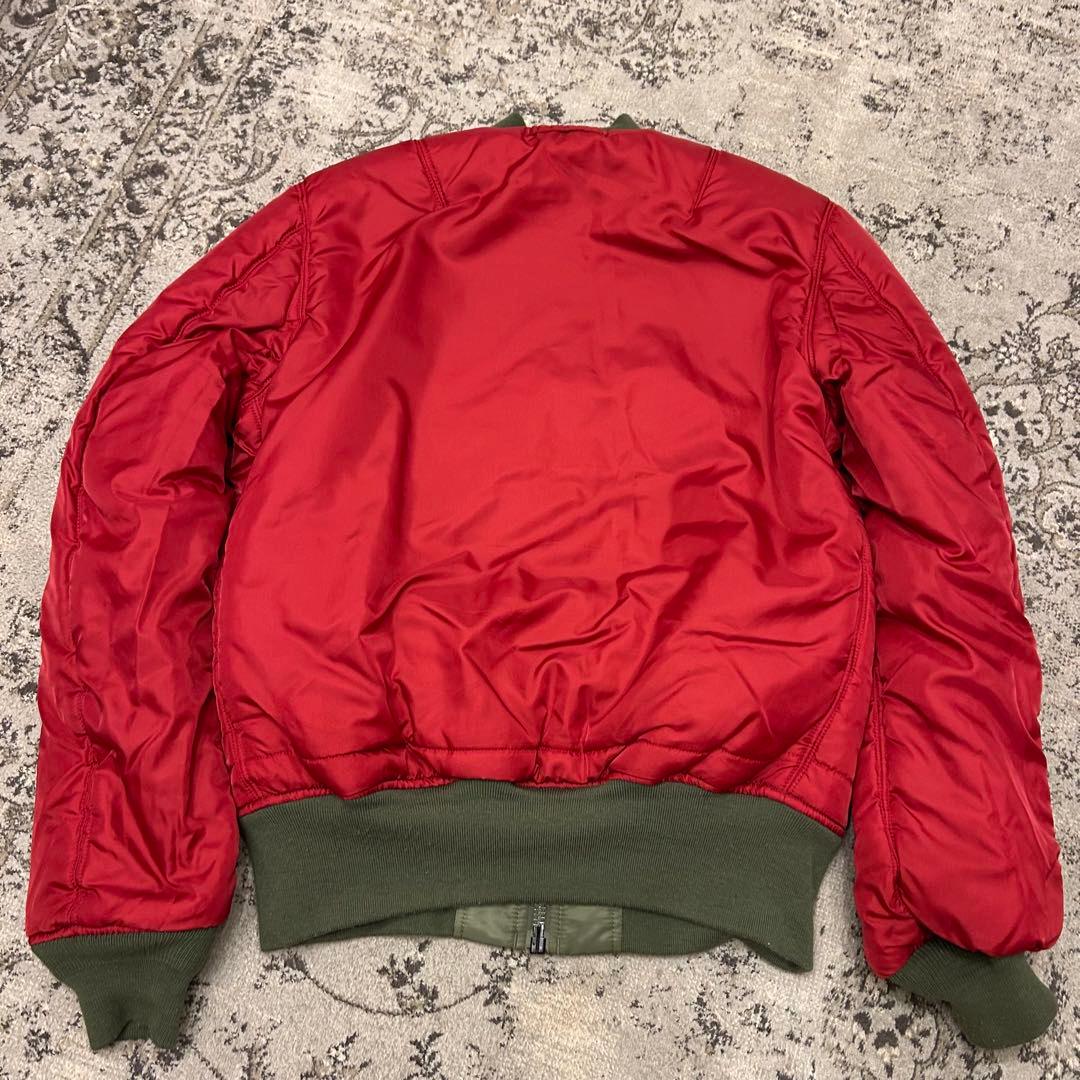 ALPHA アルファ MA-1 フライトジャケット グリーン 刺繍 ワッペン L