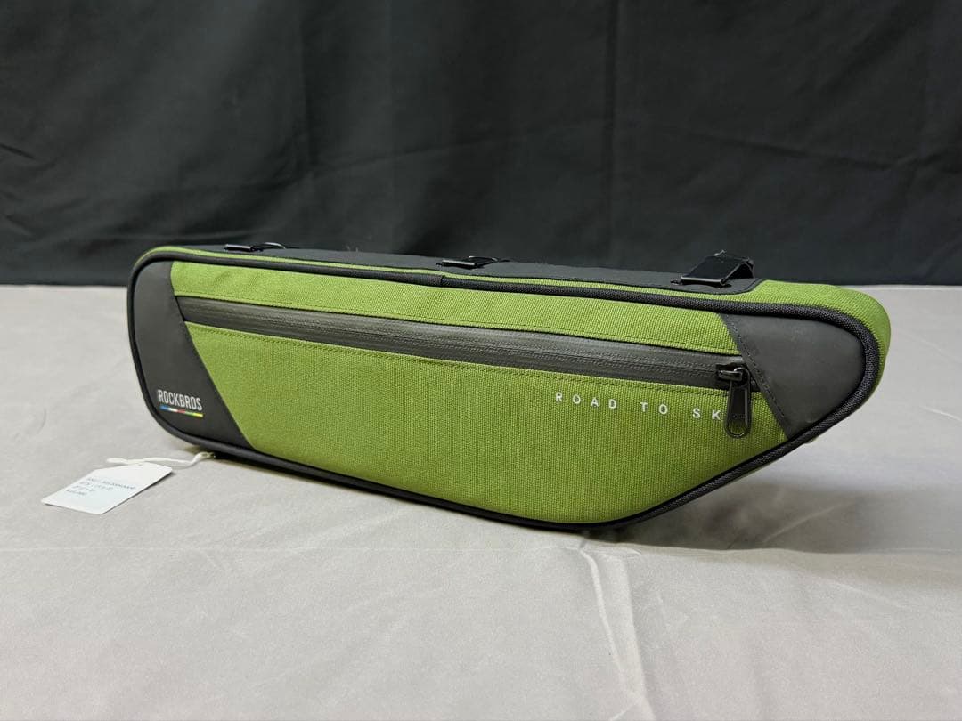 新品 ROCKBROS フレームバッグ 自転車 防水 グリーン 多機能収納バッグ