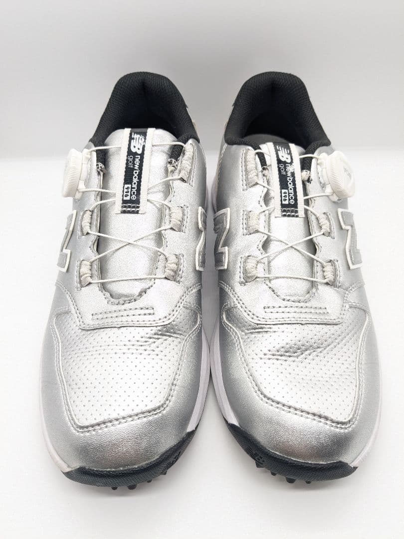 極美品 New Balance シルバー ゴルフシューズ　23.5cm