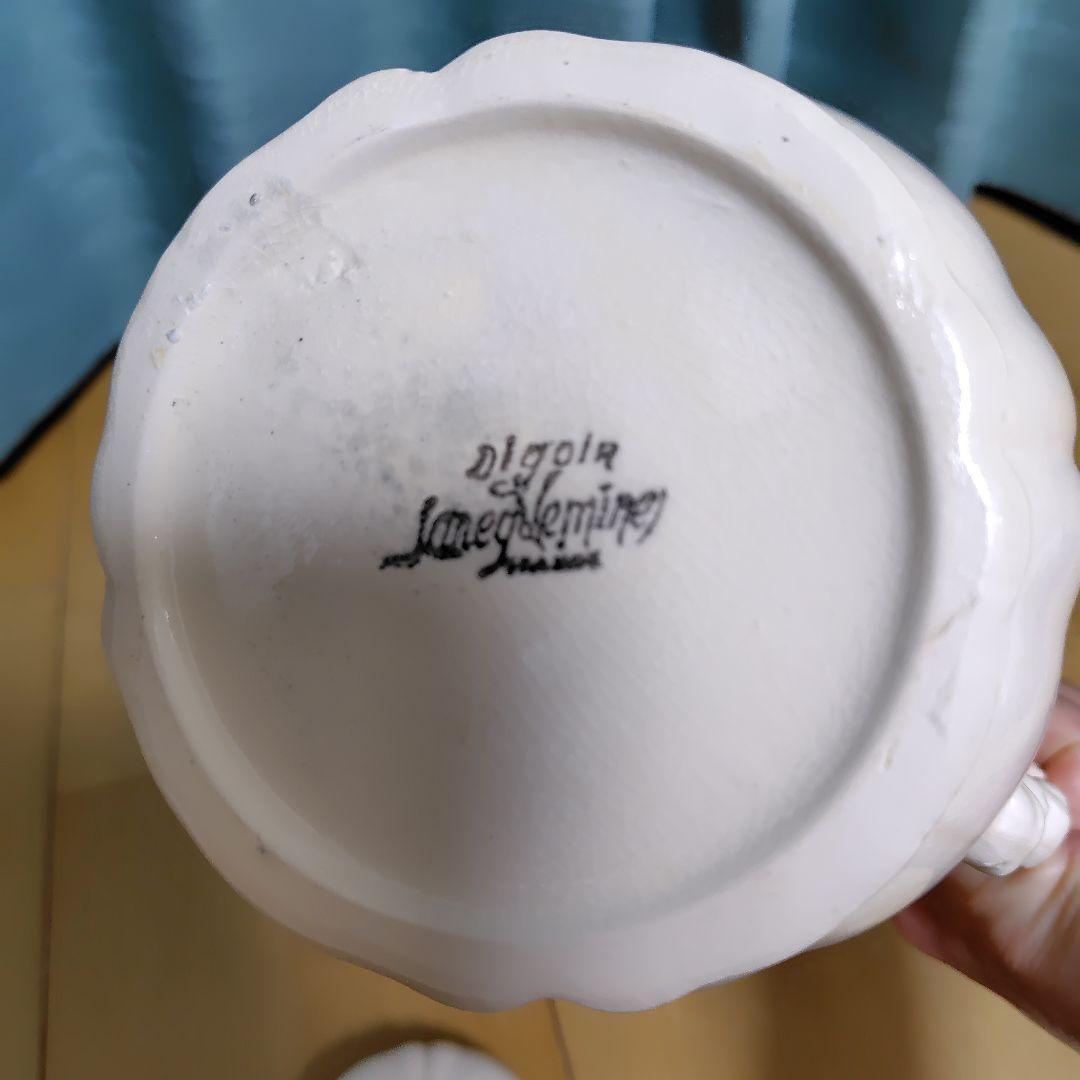 サルグミンヌ 花リム ポット＆シュガーポット セット アンティーク