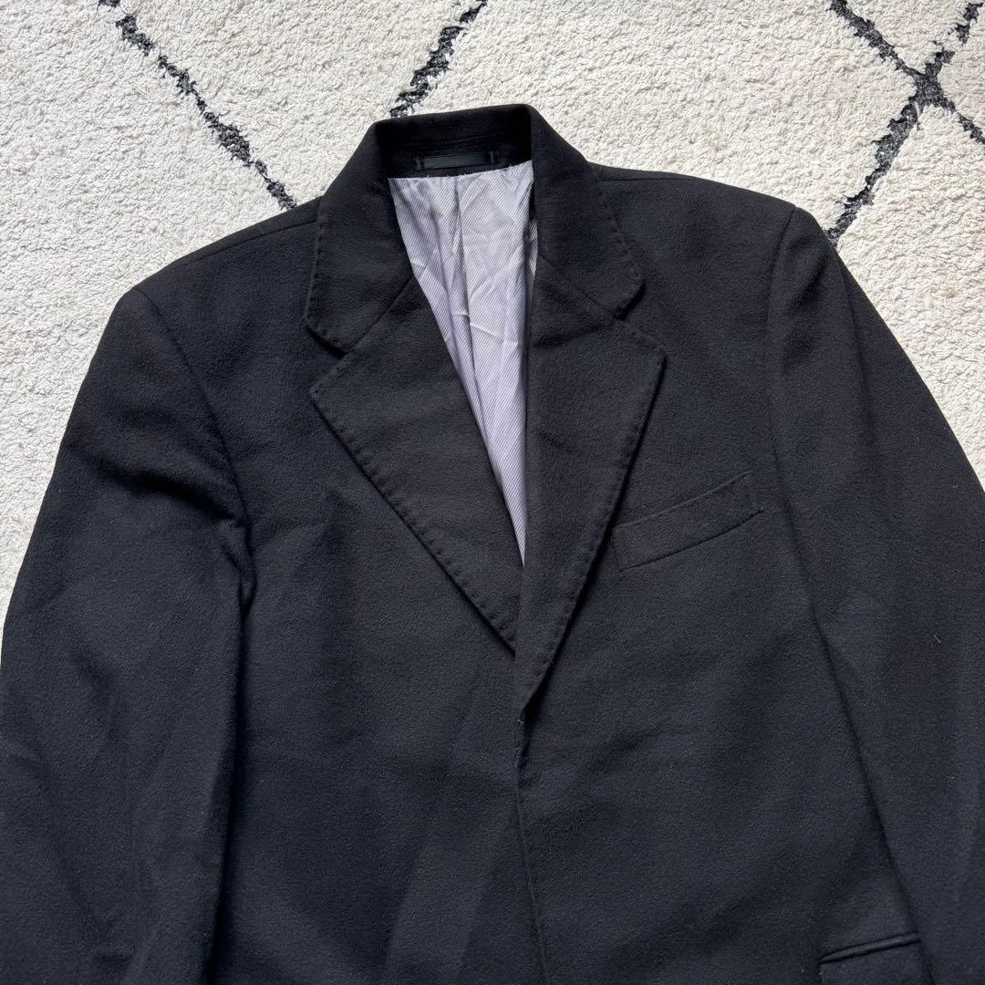 極上カシミヤ100％　チェスターコート　マキシ丈　ブラック　比翼　Mサイズ