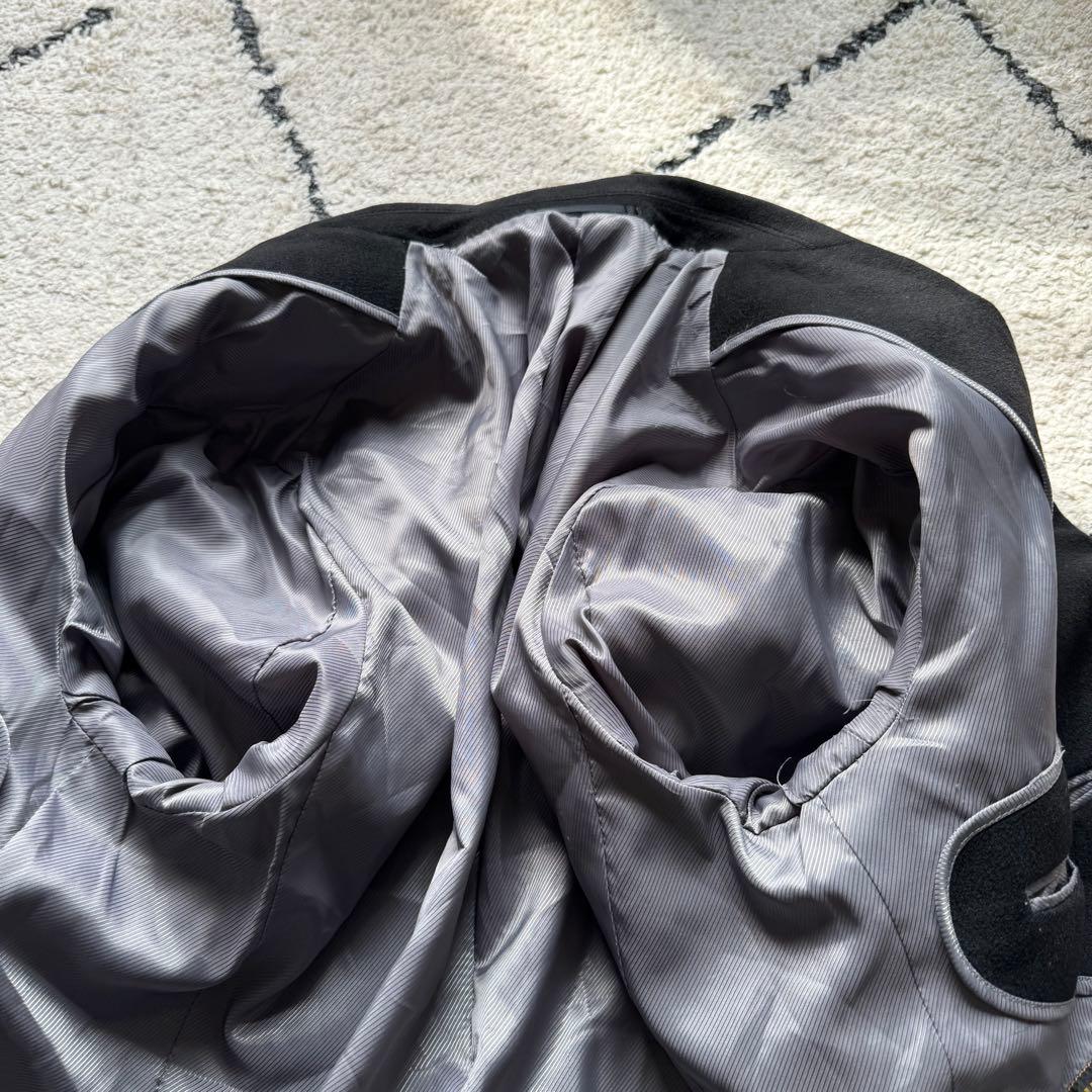 極上カシミヤ100％　チェスターコート　マキシ丈　ブラック　比翼　Mサイズ