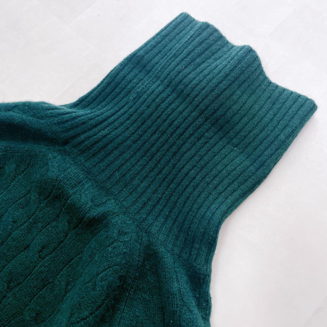 美品✨近年 ポロラルフローレン ウールカシミヤ ケーブルニットワンピース S