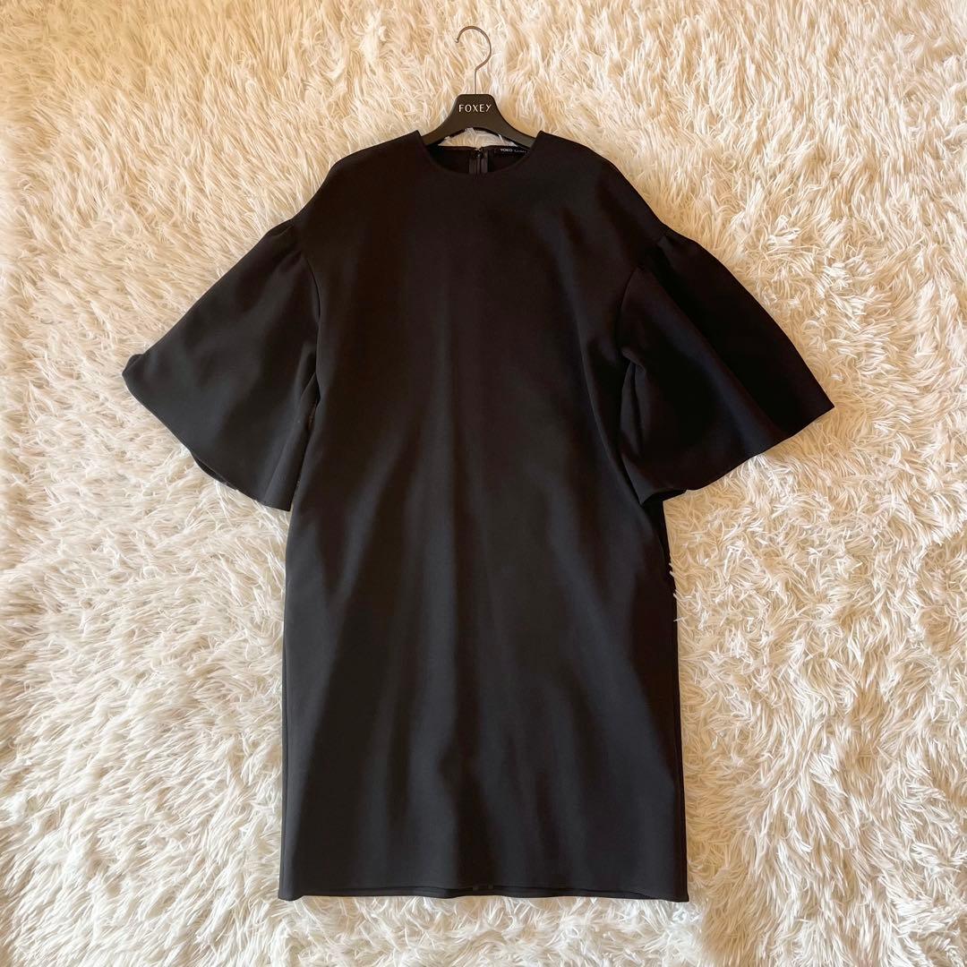 近年モデル✨ ヨーコチャン フレアスリーブ ドレス ワンピース ブラック 40