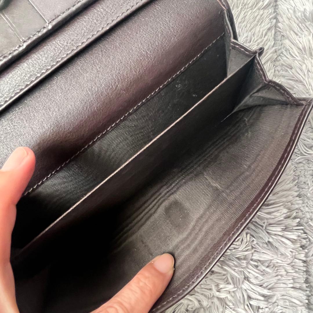 良品✨GUCCI シマ　ラブリーハート　Wホック　ダークブラウン　レディース