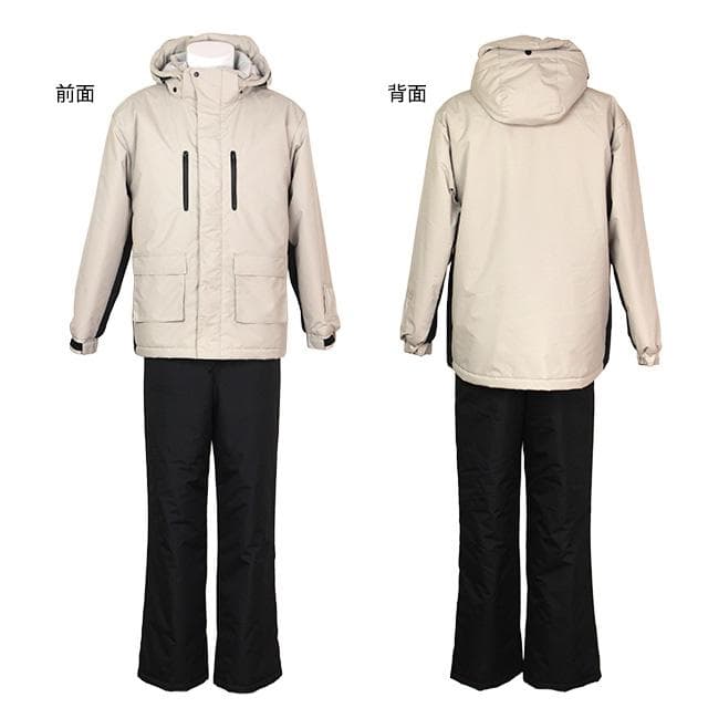 スキーウェア メンズ 上下 耐水圧5000mm チケットホルダー ベージュ LL
