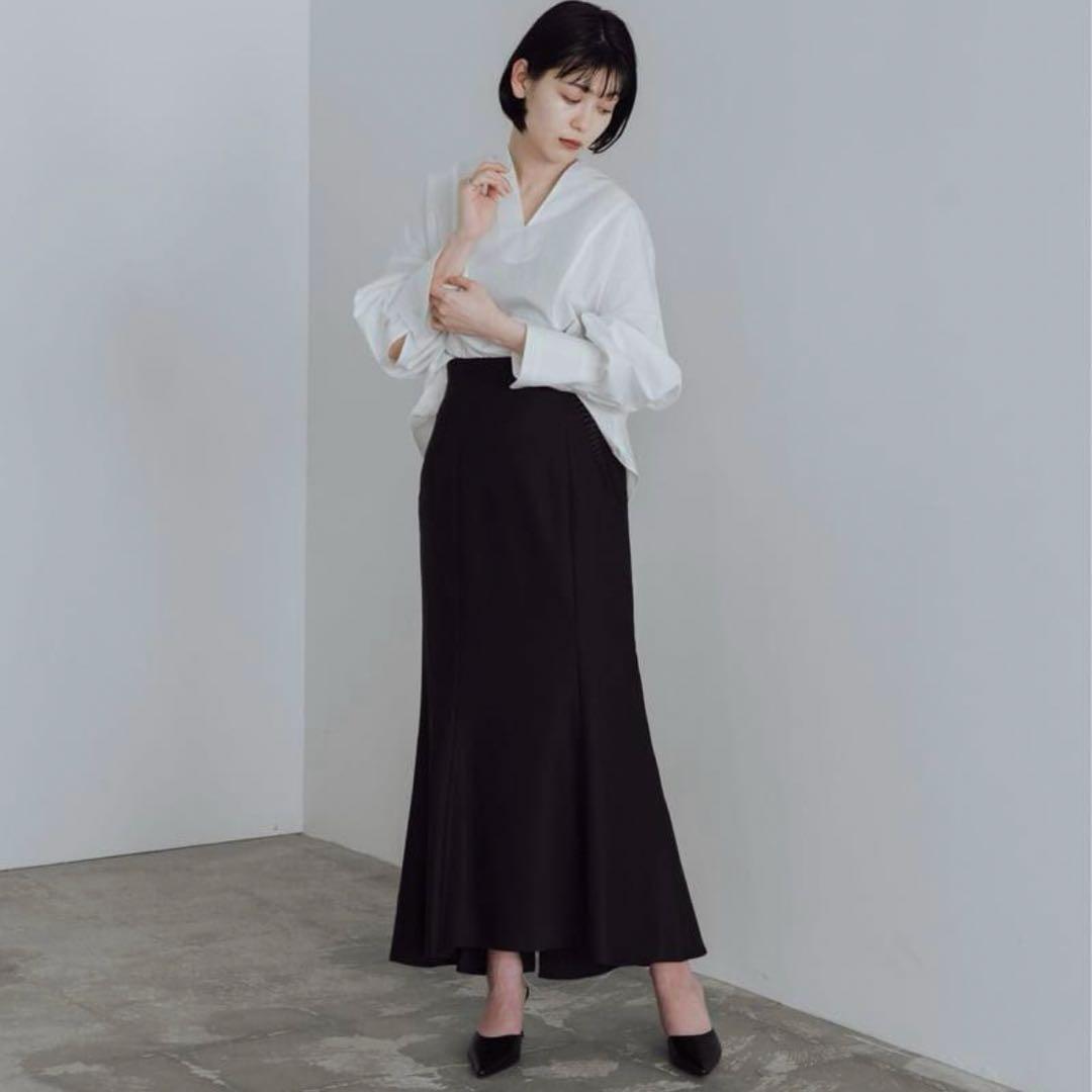 【イコノロジーICONOLOGY】シルクウール　花を着るマーメイドロングスカート