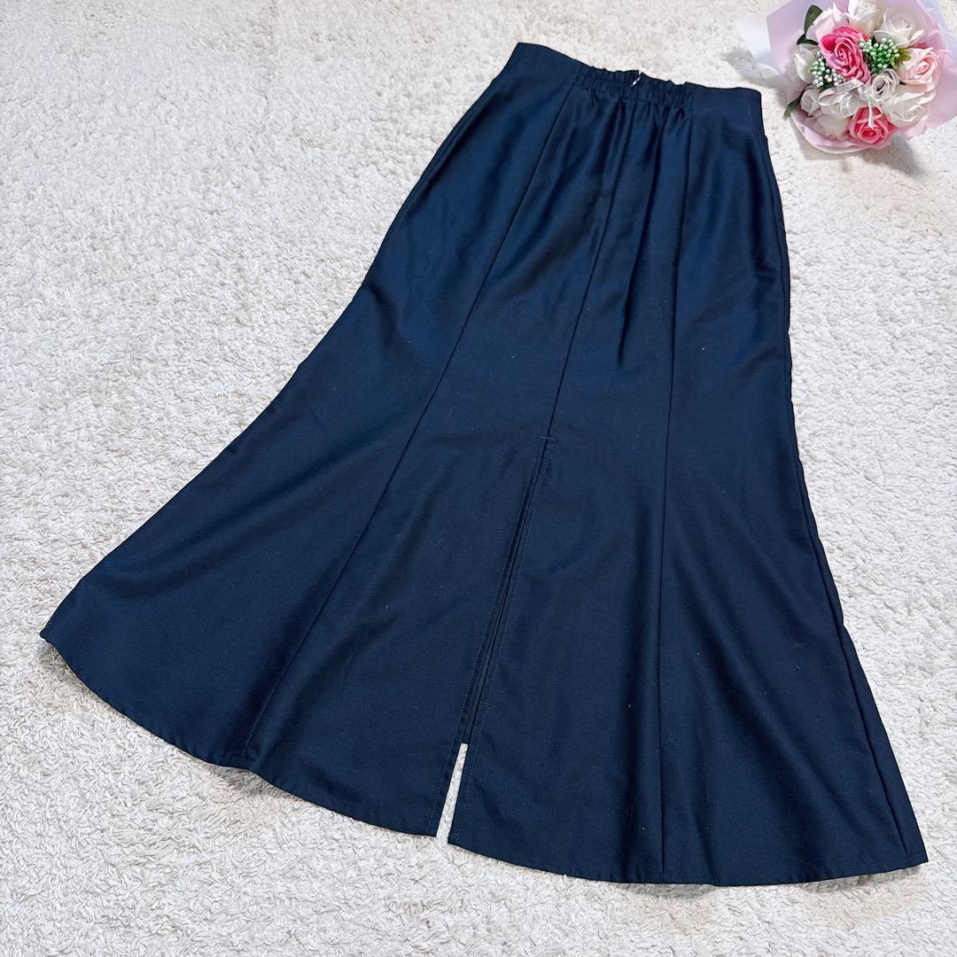 【イコノロジーICONOLOGY】シルクウール　花を着るマーメイドロングスカート