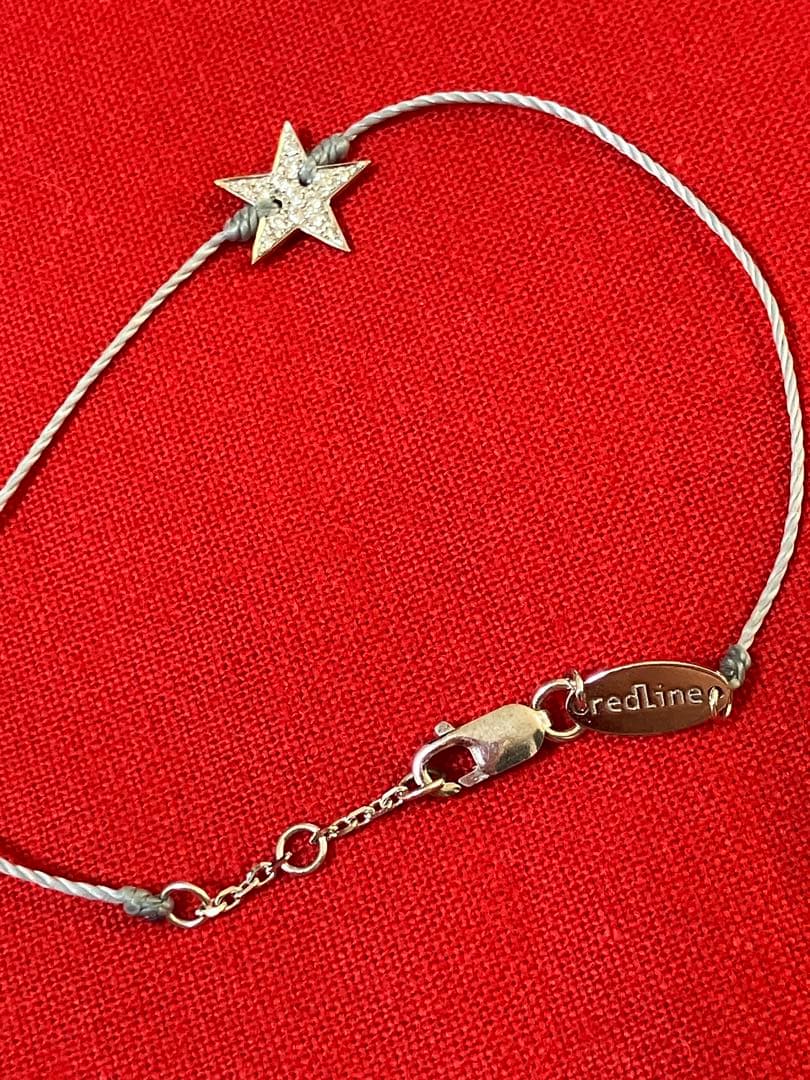 redLineブレスレット　ホワイトゴールドダイヤレッドラインスターブレスレット