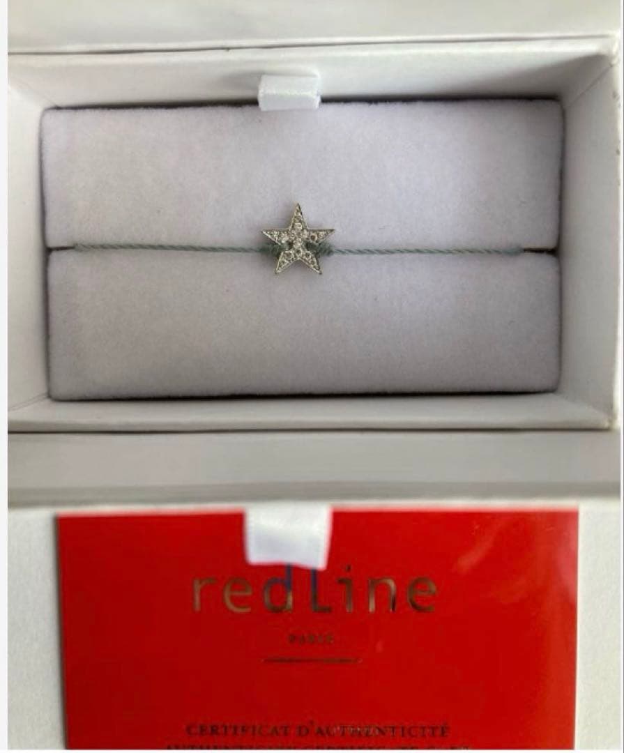 redLineブレスレット　ホワイトゴールドダイヤレッドラインスターブレスレット