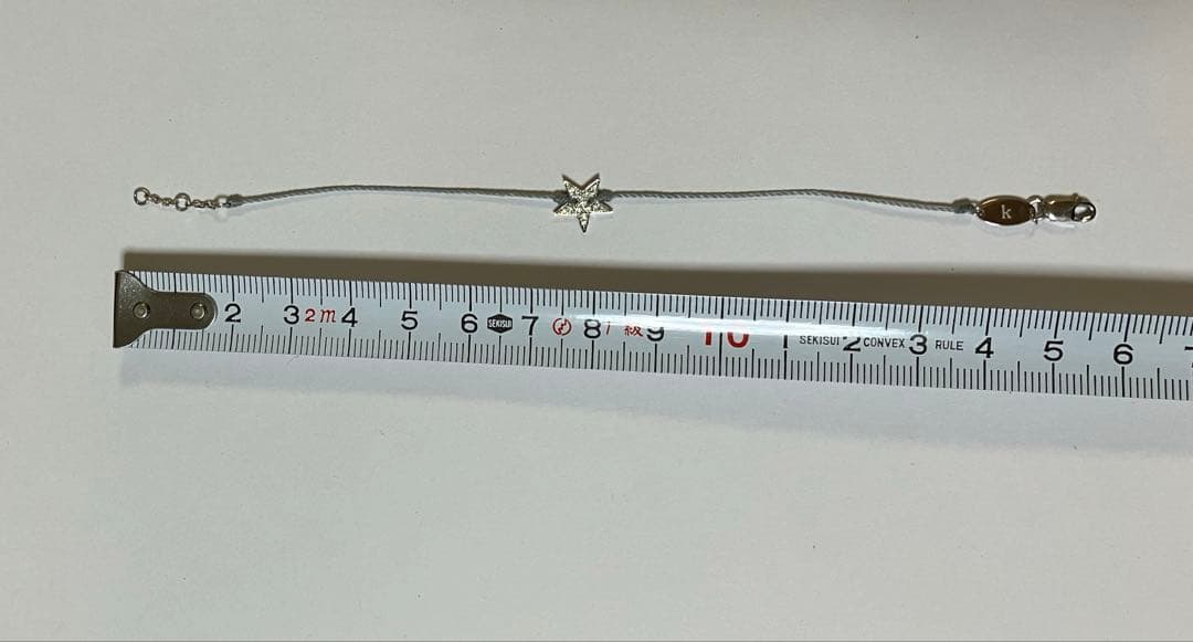 redLineブレスレット　ホワイトゴールドダイヤレッドラインスターブレスレット