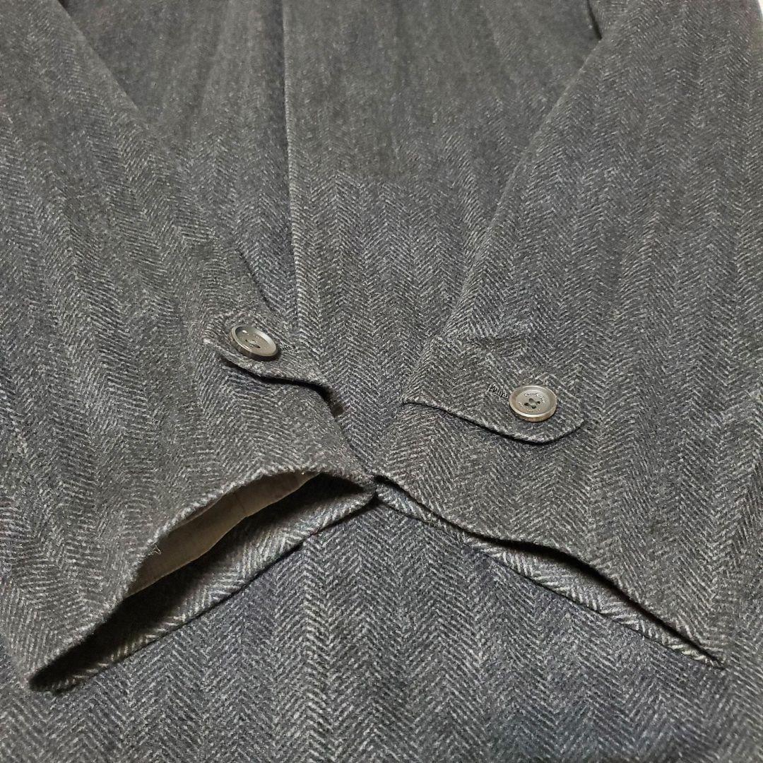 美品 サヴィルロウ カシミヤ100% ステンカラーコート ヘリンボーン L