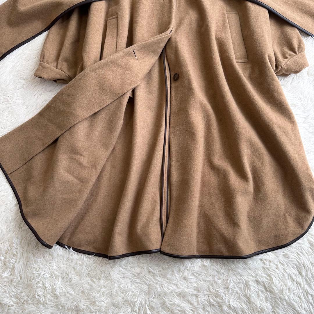 CLANE 定価5.7万 ショールフードバルーンコート ポンチョコート キャメル