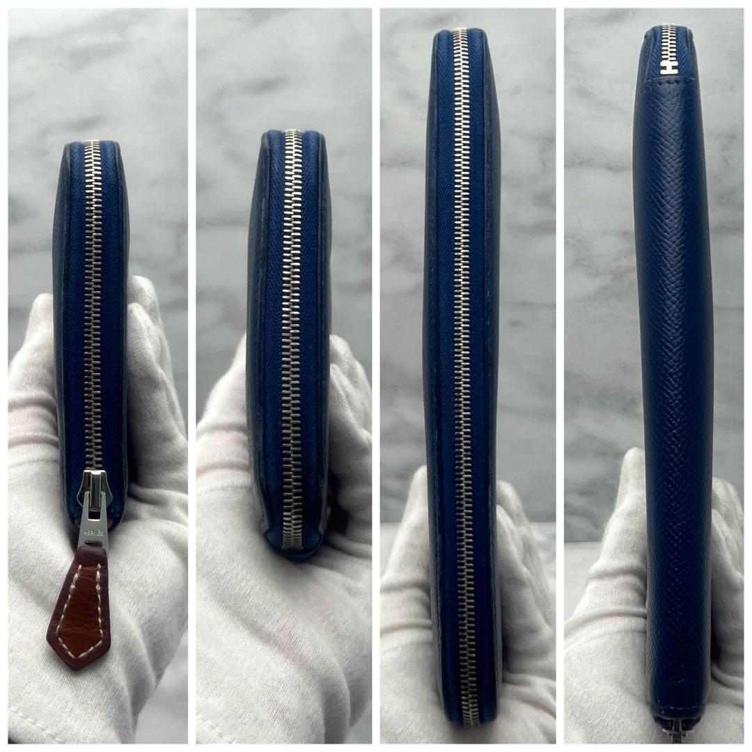 【超〜ピカピカ✨✨大赤字の最終限界価格‼️】アザップ シルクイン ネイビー 長財布