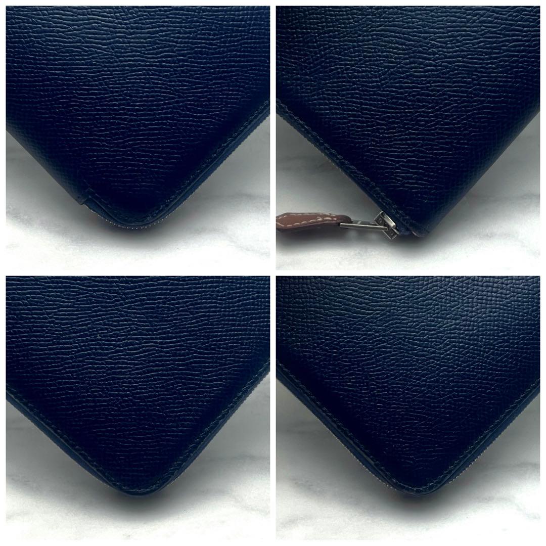 【超〜ピカピカ✨✨大赤字の最終限界価格‼️】アザップ シルクイン ネイビー 長財布