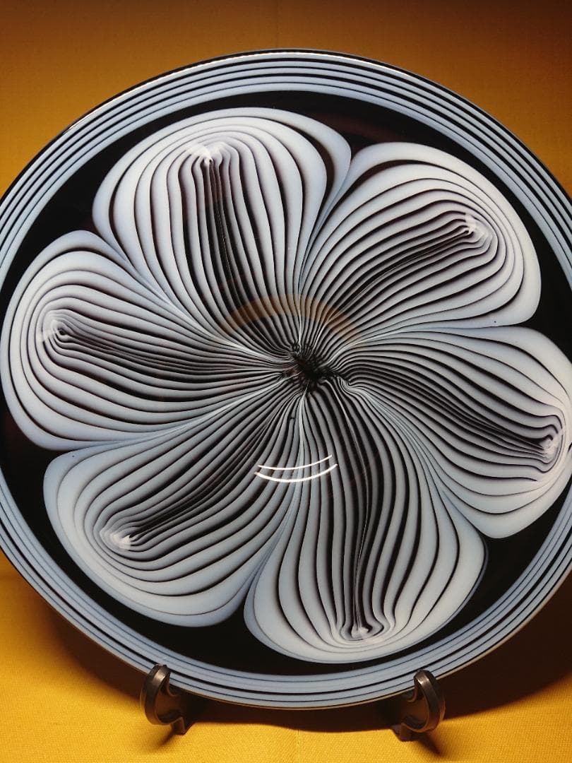 【美品】アート　ヨーロッパ　大皿　飾皿　ガラス　置物　工芸品　美術品　A1472