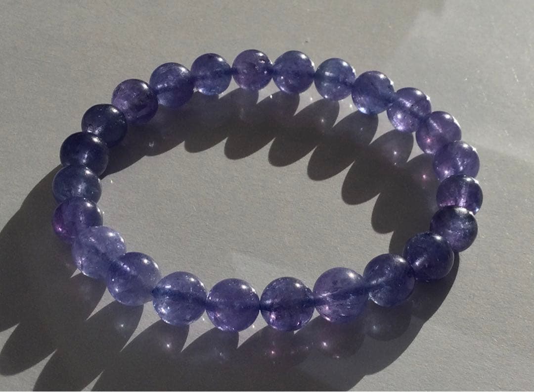【プレミアム品質】◆高透明&高発色 タンザナイト 8mm ブレスレット「直感力」