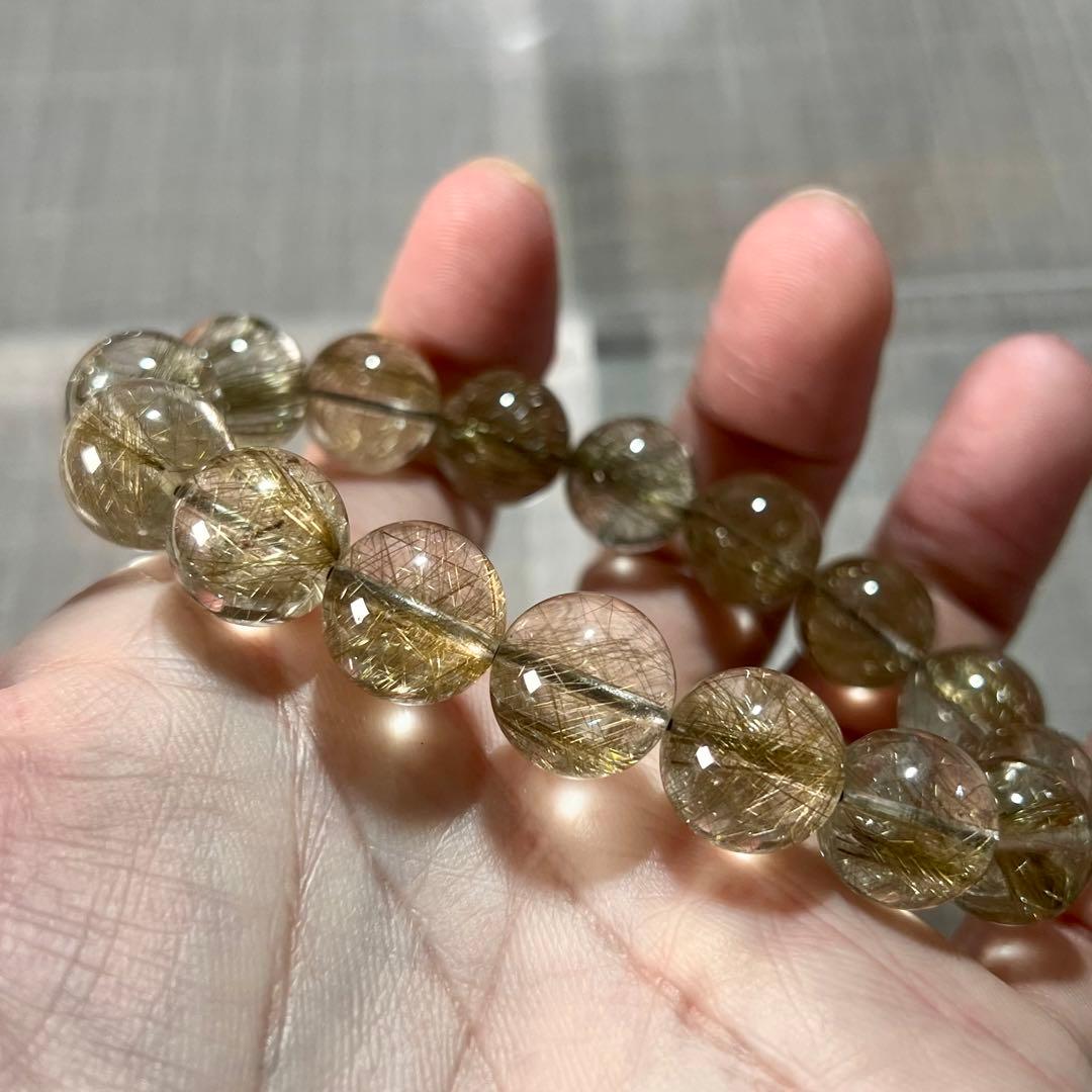 m*u様 高品質　超透明　シルバールチルブレスレット　針多め　ルチルクォーツ　内