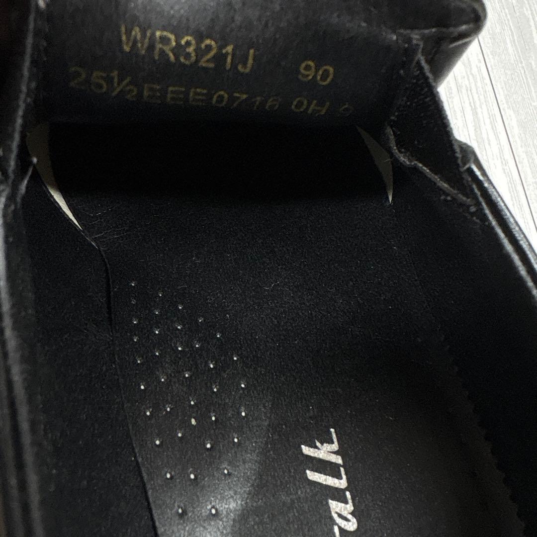 アシックス ランウォーク WR321J スリッポン スワールトゥ 黒 25.5