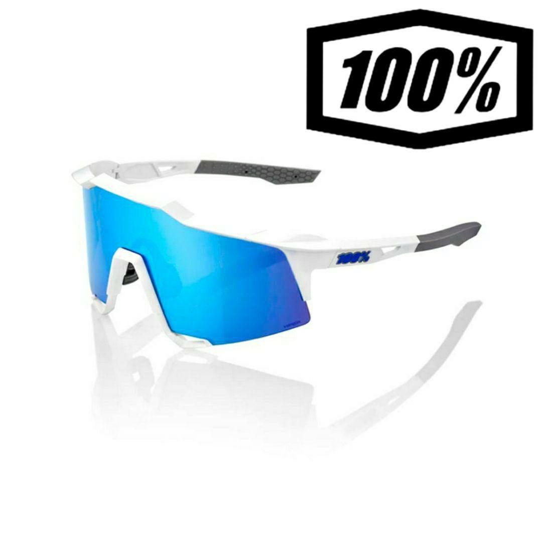 100％ Speedcraft ホワイト ブルー ワンハンドレッド サングラス