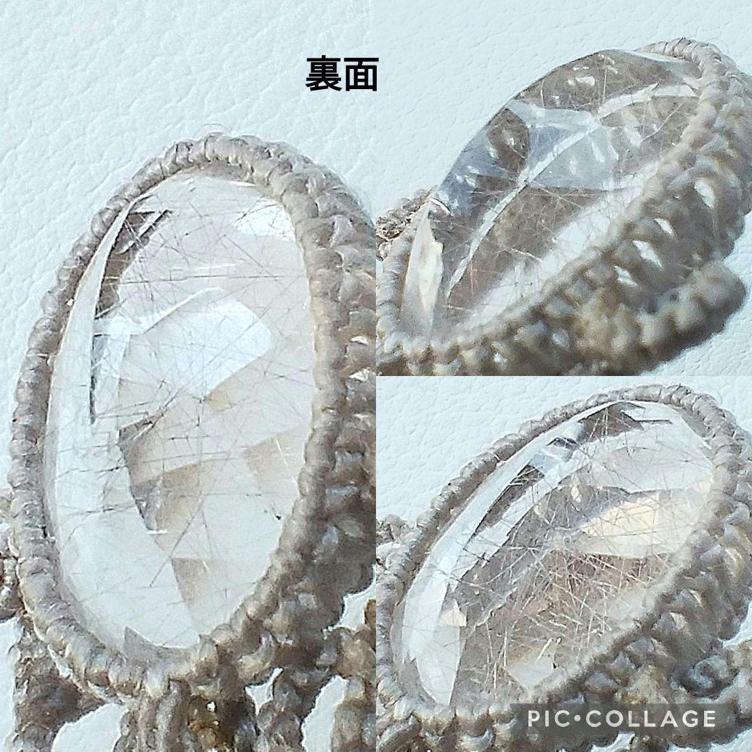 【まつこ】ルチルクォーツ＆アイオライトのマクラメ編みネックレス他