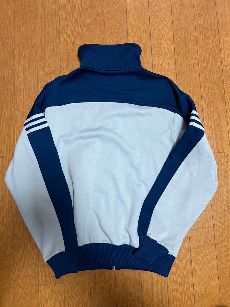 adidas】70s西独トラックジャケット人気ATS-44F希少グレー紺M刺繍 70s