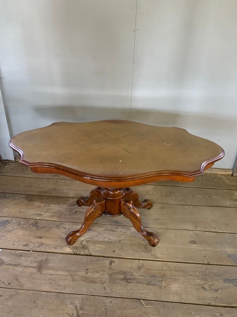 イタリアアンティーク 猫脚 象嵌 センターテーブル サイドテーブル