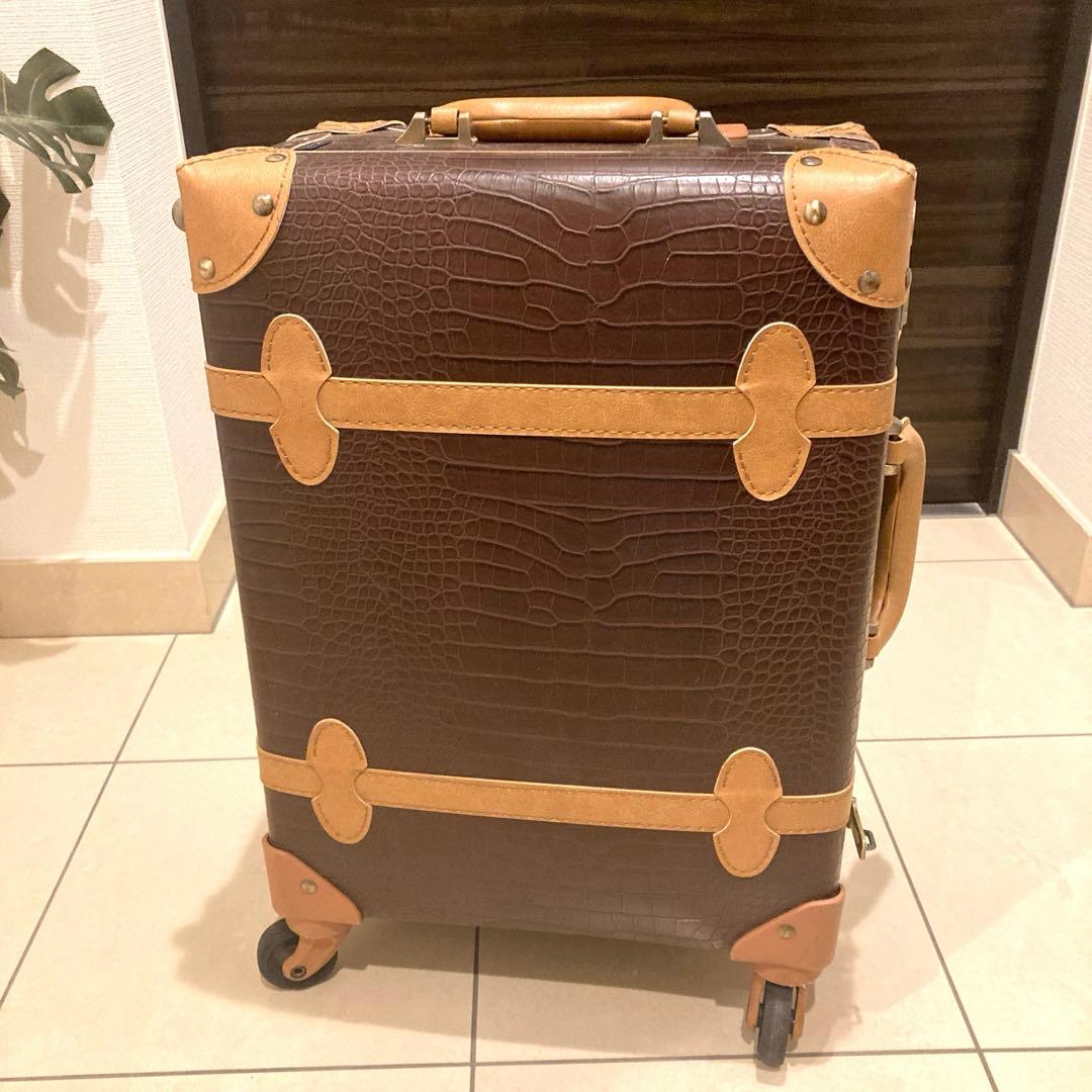 美品スーツケース　ブラウン合皮レザー