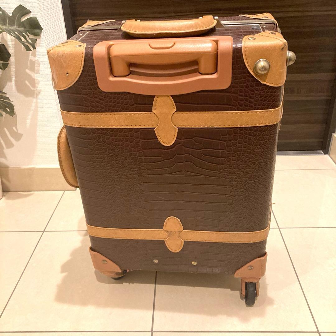 美品スーツケース　ブラウン合皮レザー