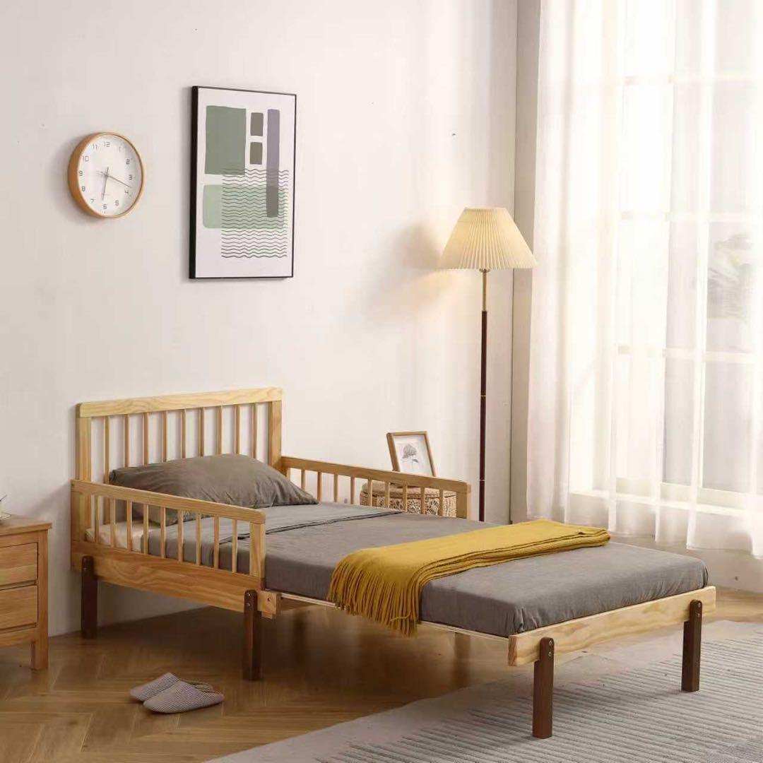 【全新未使用】天然木ソファベッド 伸長式 収納付き 頑丈 耐震