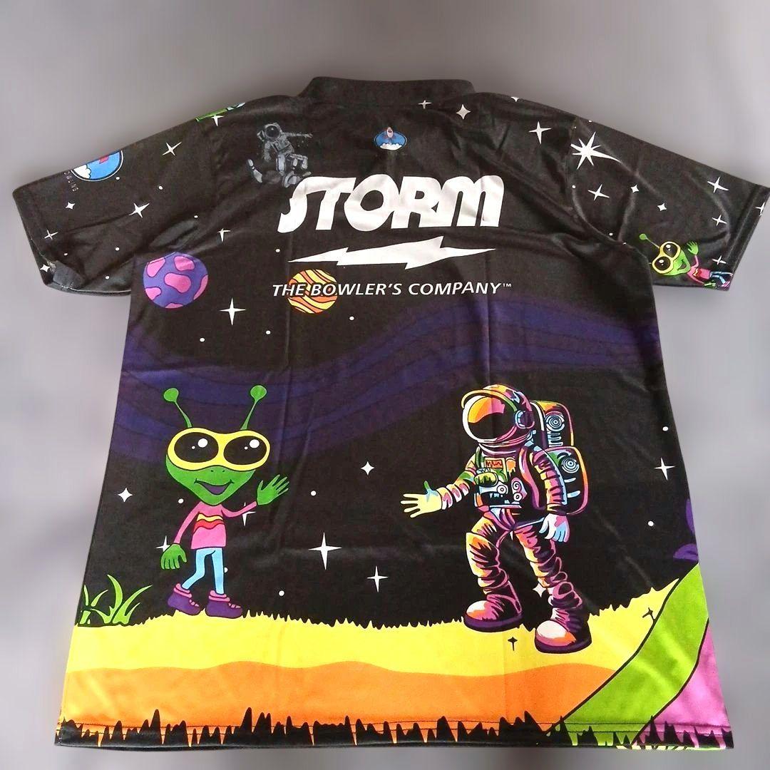 新品✨ボウリングウェア STORM 日本サイズ2XL ブラック 宇宙人 大きめ