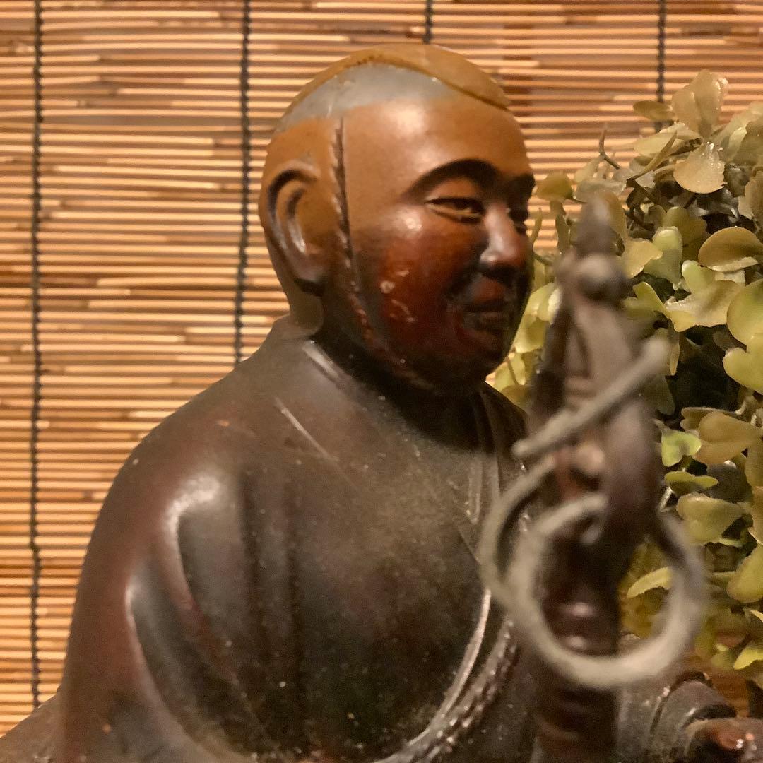 明治期「遍照金剛・弘法大師空海像」高野山金剛峯寺・高野山奥之院・アンチモニー金属